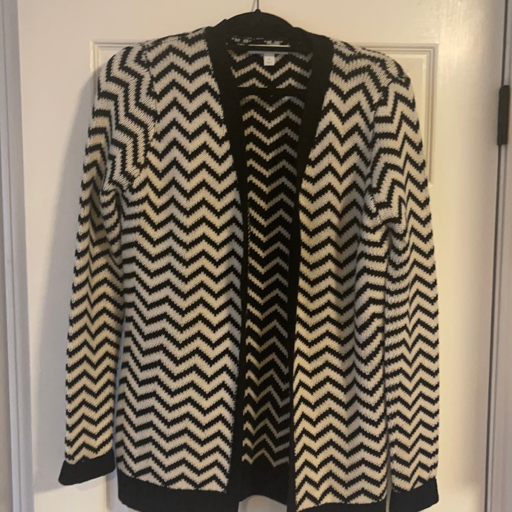 Chevron print cardigan sweater